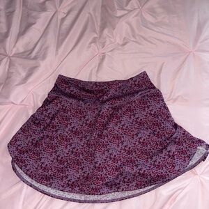 Nicole Miller Burgundy Floral Skater Skirt